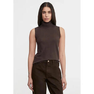 Enza Costa Cashmere Sleeveless Halter Turtleneck Tank Size Large